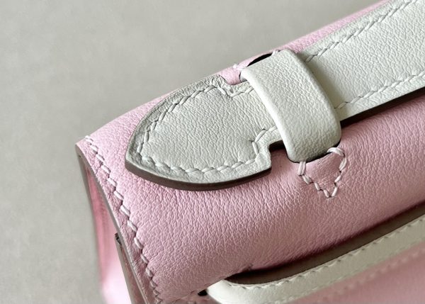 Kelly Pochette HSS Swift Rose Sakura(3Q) And Nata(I2)Palladium Hardware - Image 7