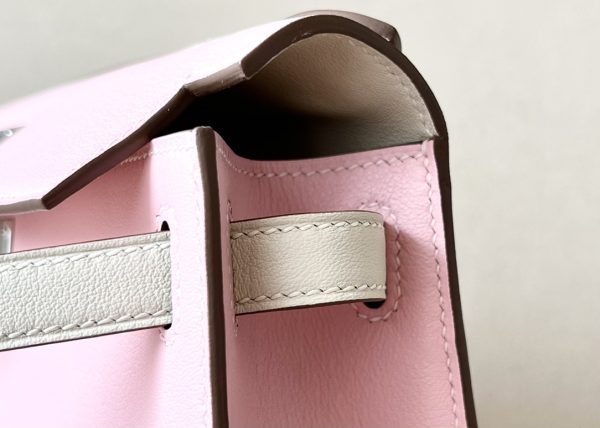Kelly Pochette HSS Swift Rose Sakura(3Q) And Nata(I2)Palladium Hardware - Image 4