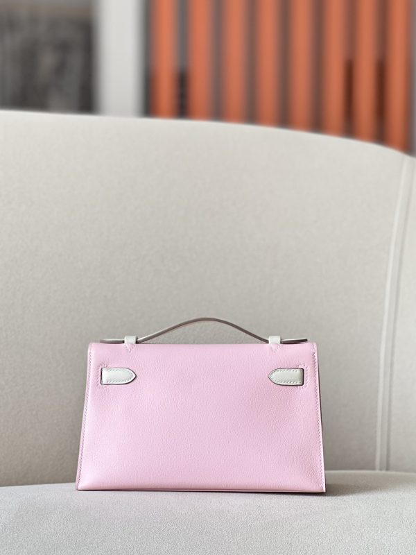 Kelly Pochette HSS Swift Rose Sakura(3Q) And Nata(I2)Palladium Hardware - Image 3