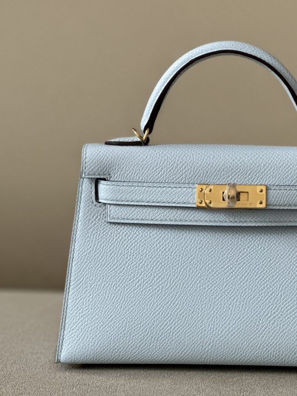 Kelly Mini Epsom Blue Brume (T0) Gold Hardware - Image 11
