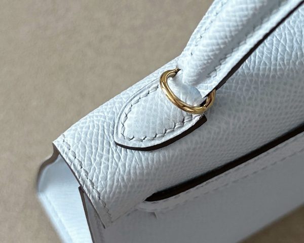 Kelly Mini Epsom Blue Brume (T0) Gold Hardware - Image 9