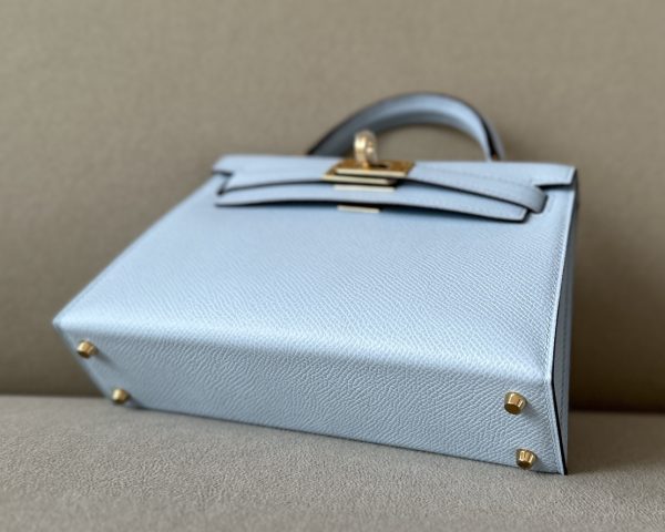 Kelly Mini Epsom Blue Brume (T0) Gold Hardware - Image 7