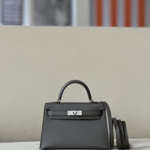 Kelly Mini Epsom Etain (8F) Palladium Hardware