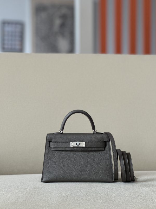 Kelly Mini Epsom Etain (8F) Palladium Hardware