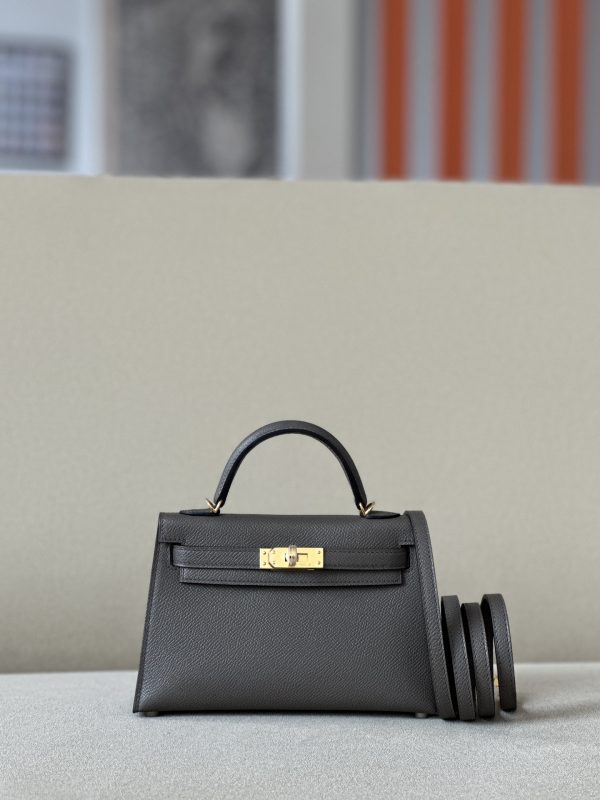 Kelly Mini Epsom Etain (8F) Gold Hardware - Image 4