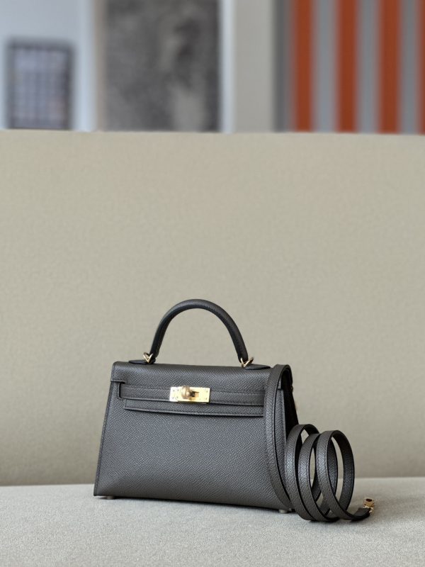 Kelly Mini Epsom Etain (8F) Gold Hardware - Image 2