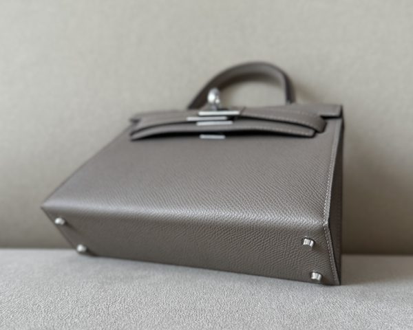 Kelly Mini Epsom Gris Asphalte (M8) Palladium Hardware - Image 9
