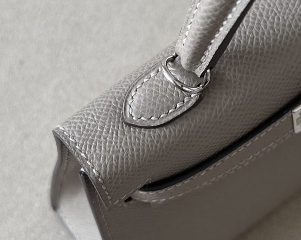 Kelly Mini Epsom Gris Asphalte (M8) Palladium Hardware - Image 4
