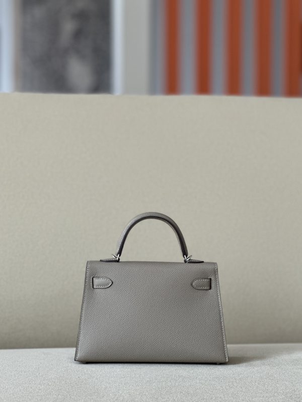 Kelly Mini Epsom Gris Asphalte (M8) Palladium Hardware - Image 3