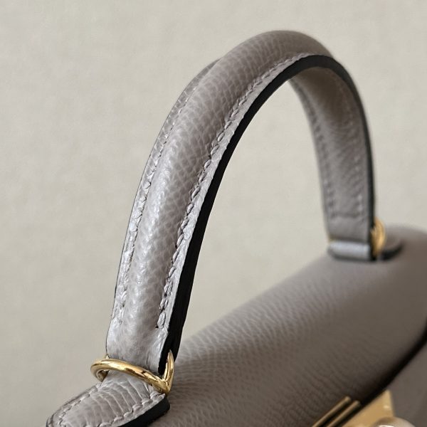 Kelly Mini Epsom Gris Asphalte (M8) Gold Hardware - Image 10