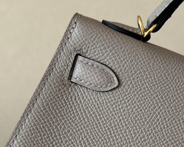 Kelly Mini Epsom Gris Asphalte (M8) Gold Hardware - Image 7