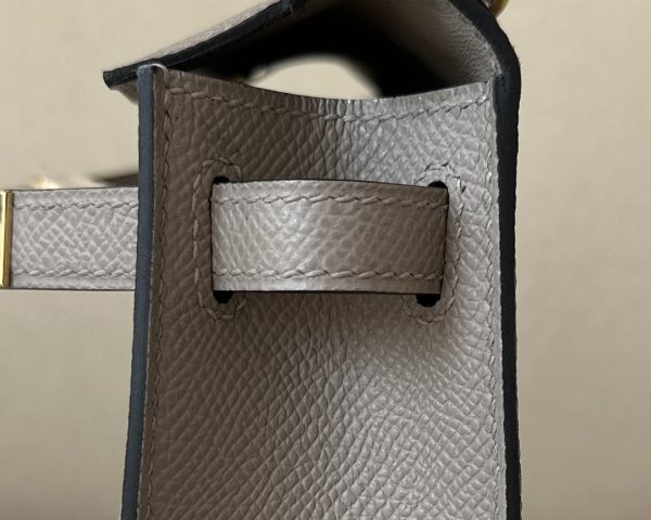 Kelly Mini Epsom Gris Asphalte (M8) Gold Hardware - Image 4