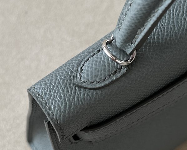 Kelly Mini Epsom Vert Amande (63) Palladium Hardware - Image 10