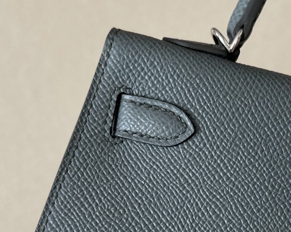 Kelly Mini Epsom Vert Amande (63) Palladium Hardware - Image 8