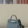 Kelly Mini Epsom Vert Amande (63) Palladium Hardware - Image 2
