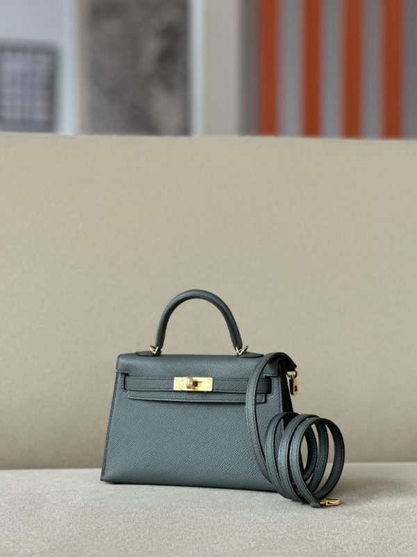 Kelly Mini Epsom Vert Amande (63) Gold Hardware - Image 2