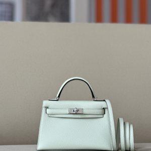Kelly Mini Epsom Vert Fizz (0S) Palladium Hardware