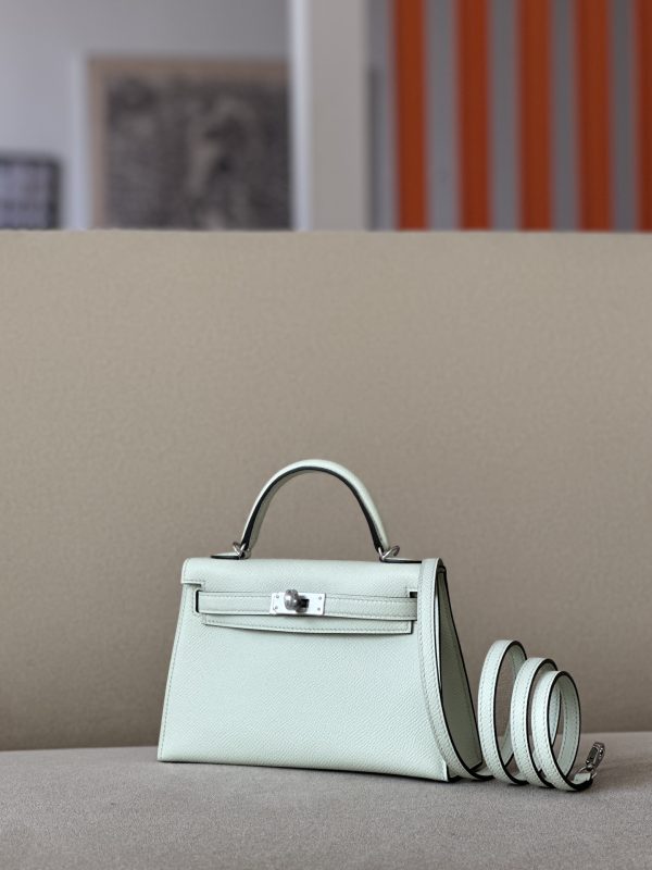 Kelly Mini Epsom Vert Fizz (0S) Palladium Hardware - Image 2