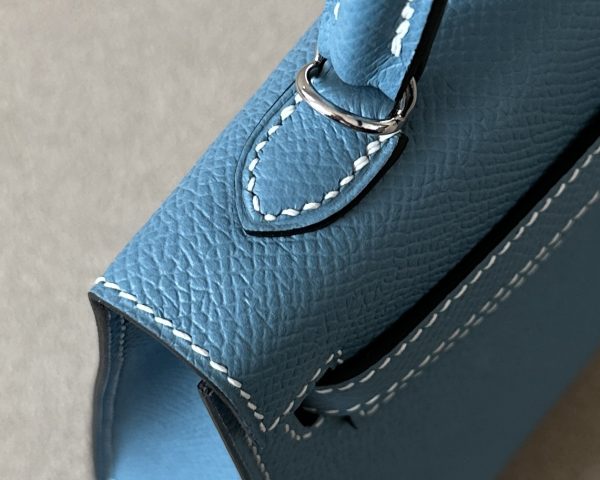 Kelly Mini Epsom New Bleu Jean (D2) Palladium Hardware - Image 10