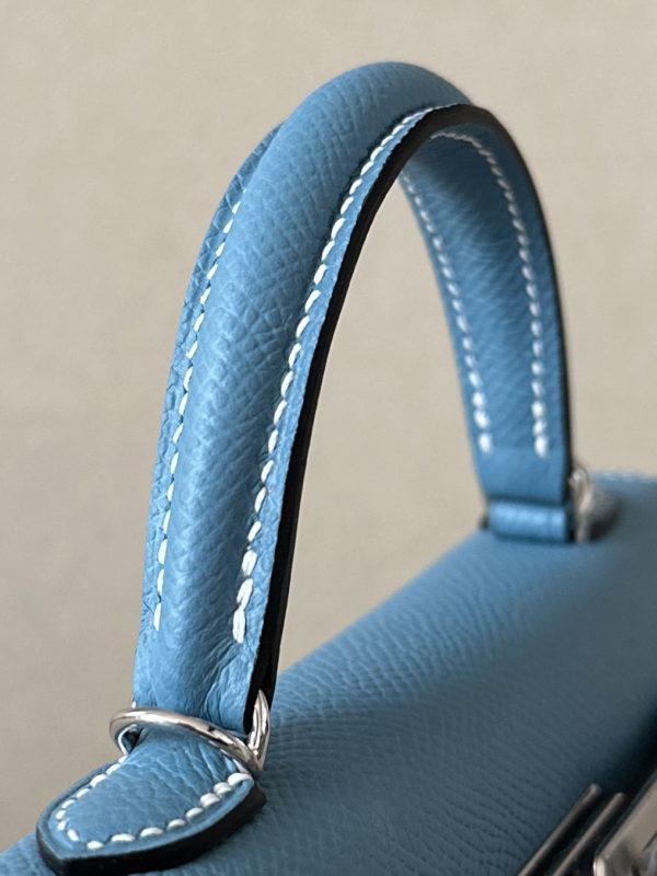 Kelly Mini Epsom New Bleu Jean (D2) Palladium Hardware - Image 9