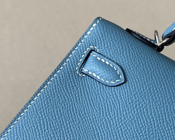 Kelly Mini Epsom New Bleu Jean (D2) Palladium Hardware - Image 8