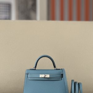 Kelly Mini Epsom New Bleu Jean (D2) Palladium Hardware