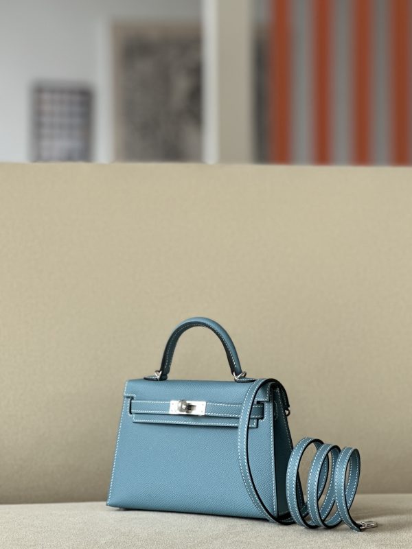 Kelly Mini Epsom New Bleu Jean (D2) Palladium Hardware - Image 2