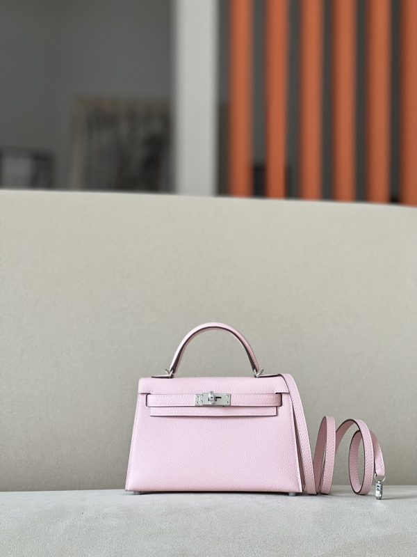 Kelly Mini Epsom Rose Sakura (3Q) Palladium Hardware