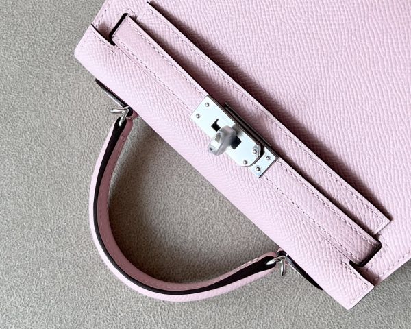 Kelly Mini Epsom Rose Sakura (3Q) Palladium Hardware - Image 11