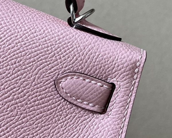 Kelly Mini Epsom Rose Sakura (3Q) Palladium Hardware - Image 7