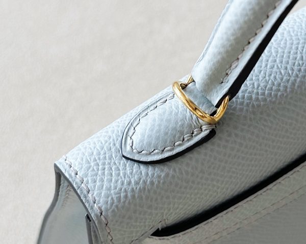 Kelly Mini Epsom Blue Glacier (8U) Gold Hardware - Image 9