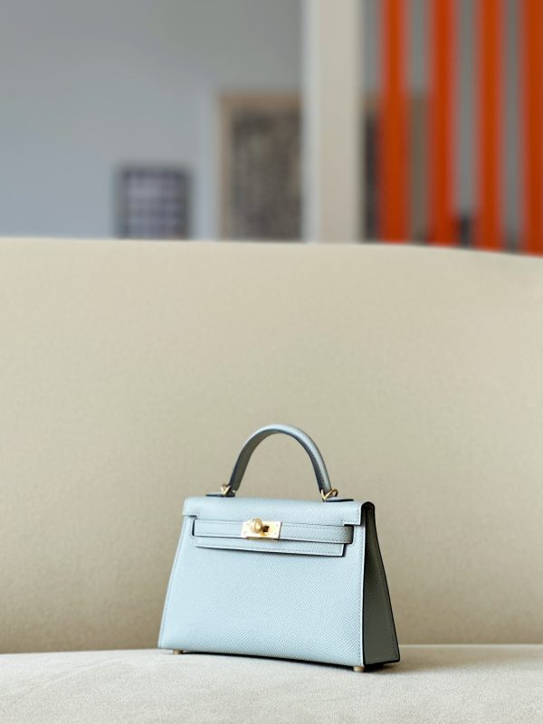 Kelly Mini Epsom Blue Glacier (8U) Gold Hardware - Image 3