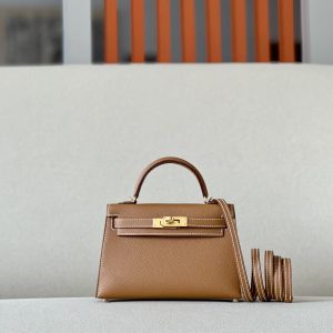 Kelly Mini Epsom Gold (37) Gold Hardware