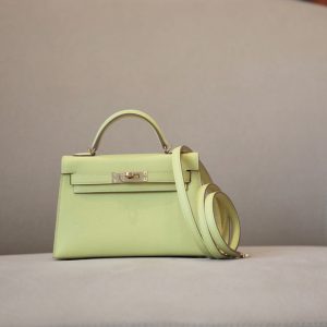 Kelly Mini Epsom Lime (9R) Gold Hardware