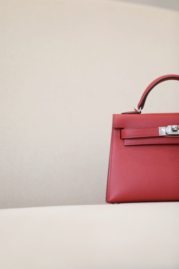 Kelly Mini Epsom Rouge Laque (3M) Palladium Hardware - Image 4