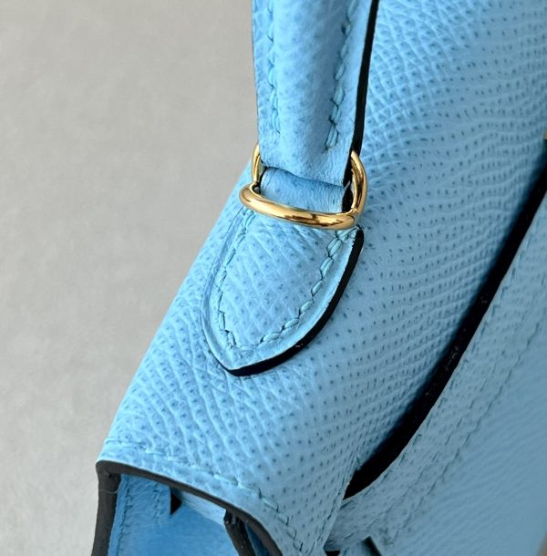 Kelly Mini Epsom Celeste (7N) Gold Hardware - Image 9