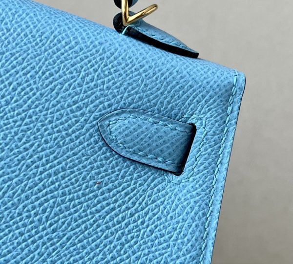 Kelly Mini Epsom Celeste (7N) Gold Hardware - Image 8