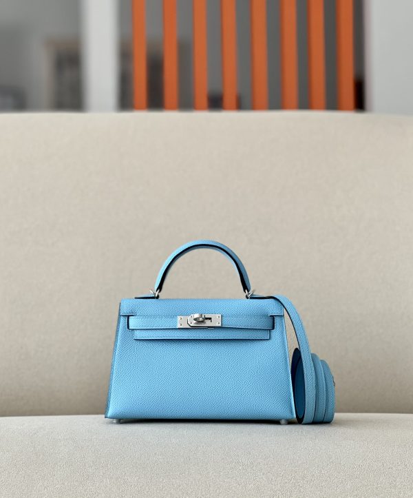 Kelly Mini Epsom Celeste (7N) Palladium Hardware