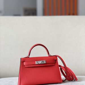 Kelly Mini Epsom Bougainviuier (A5) Palladium Hardware