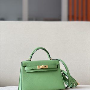 Kelly Mini Epsom Vert Criquet (3I) Gold Hardware