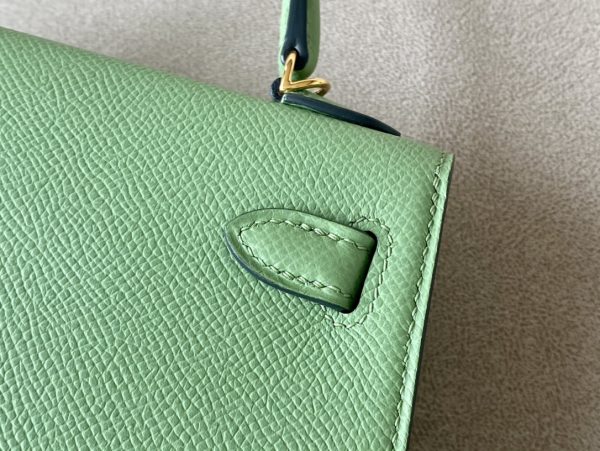 Kelly Mini Epsom Vert Criquet (3I) Gold Hardware - Image 8