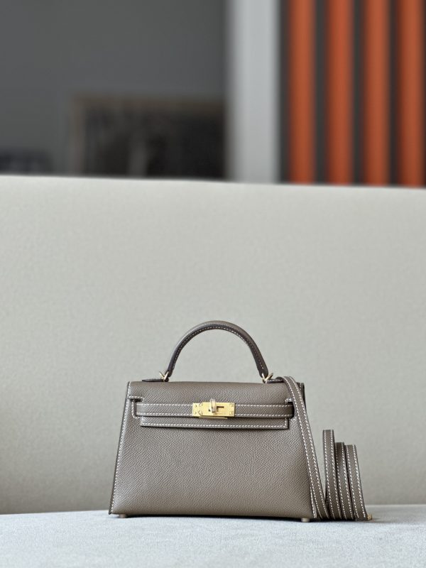 Kelly Mini Epsom Etoupe (18) Gold Hardware