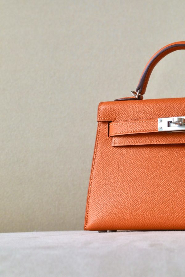 Kelly Mini Epsom Orange (93) Palladium Hardware - Image 6