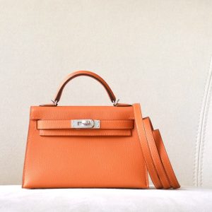 Kelly Mini Epsom Orange (93) Palladium Hardware