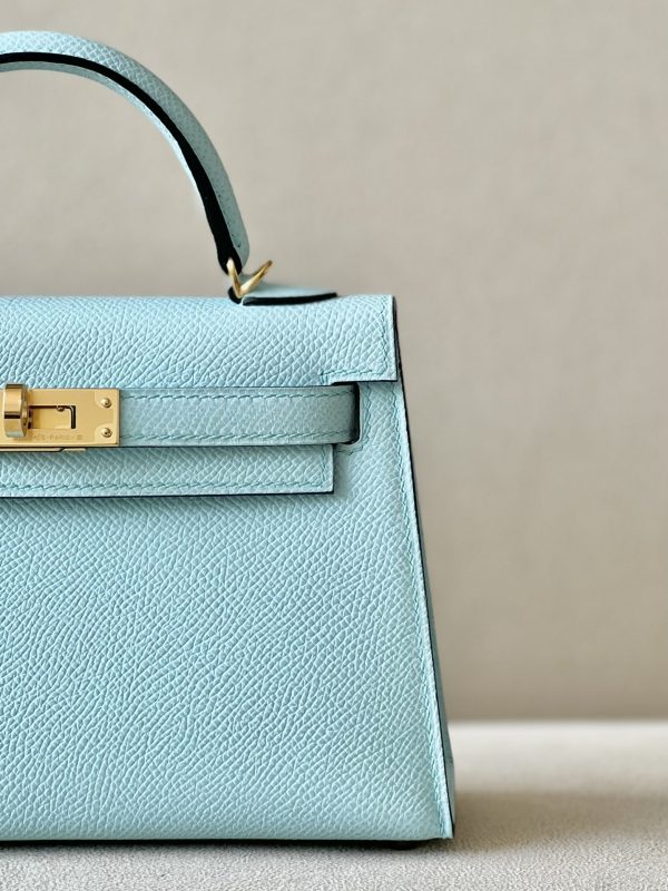 Kelly Mini Epsom Bieu Zephyr (U2) Gold Hardware - Image 9