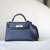 Kelly Mini Epsom Blue Nuit (2Z) Gold Hardware