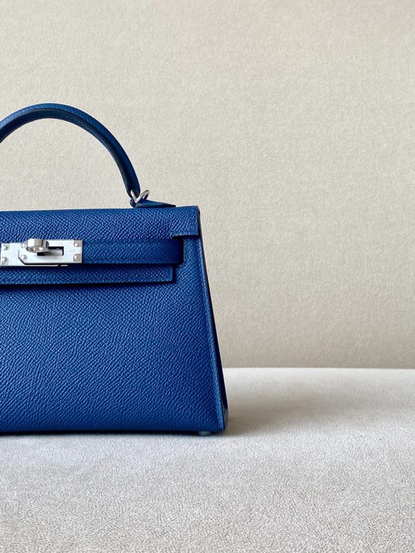 Kelly Mini Epsom Deep Blue (S4) Palladium Hardware - Image 10