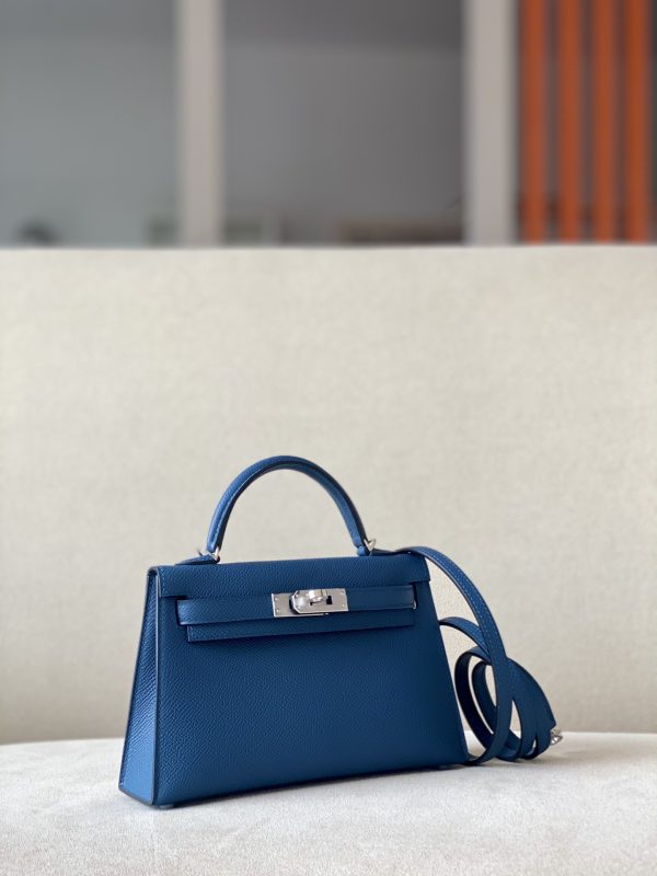 Kelly Mini Epsom Deep Blue (S4) Palladium Hardware