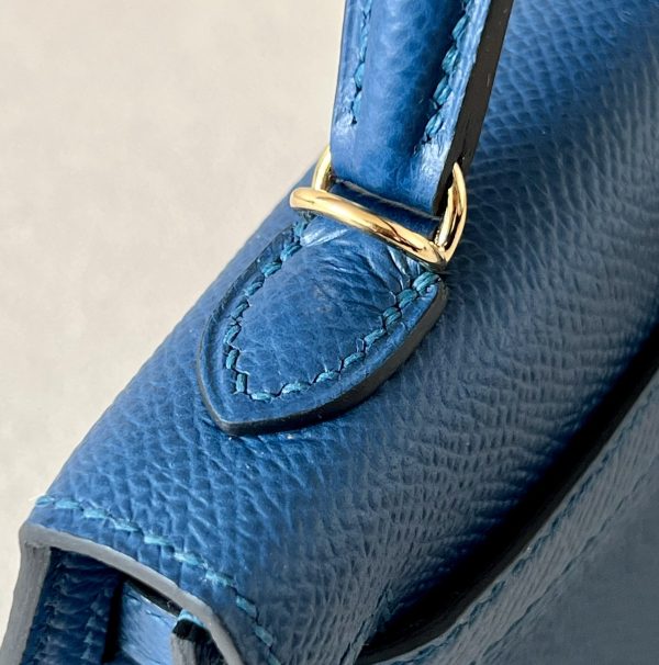 Kelly Mini Epsom Deep Blue (S4) Gold Hardware - Image 9
