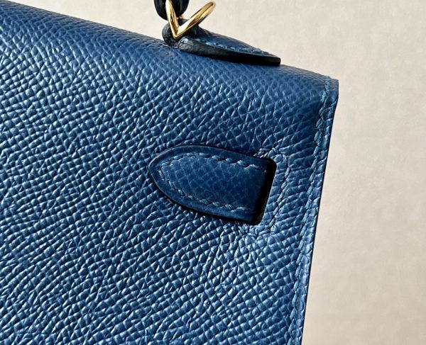 Kelly Mini Epsom Deep Blue (S4) Gold Hardware - Image 8